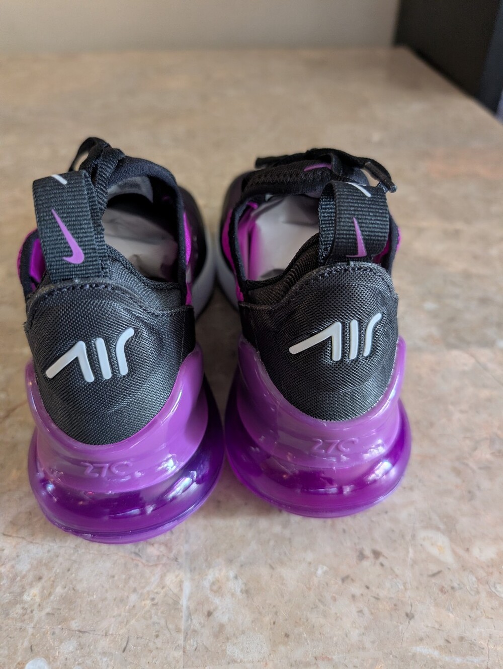 Nike Air Max 270 GS Vivid Purple/Black Running Shoes Youth Size 4Y New No Box - Picture 5 of 10